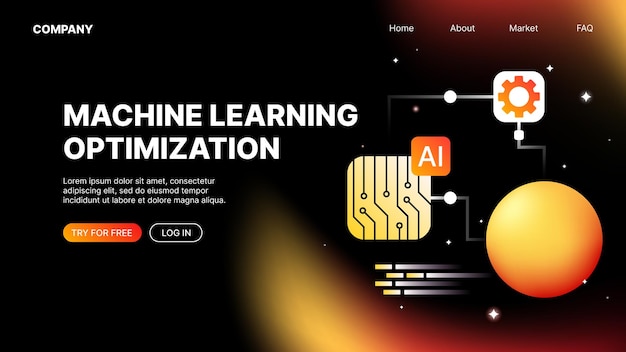 Machine Learning Optimization Website Isometric Template