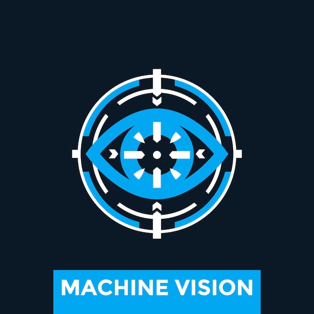 Machine visie vector logo concept