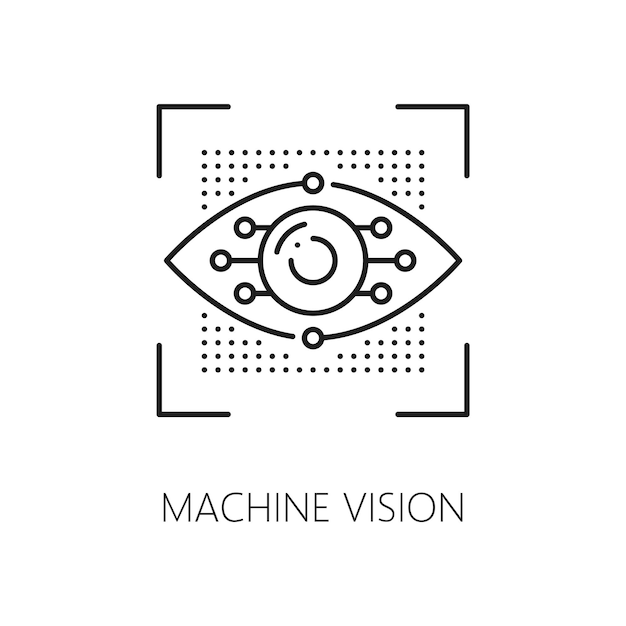 Vector machine vision and learning ai intelligence icon