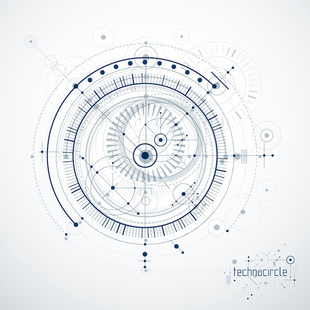 Machinebouw technologie vector abstracte achtergrond, cybernetische abstractie met innovatieve industriële regelingen.