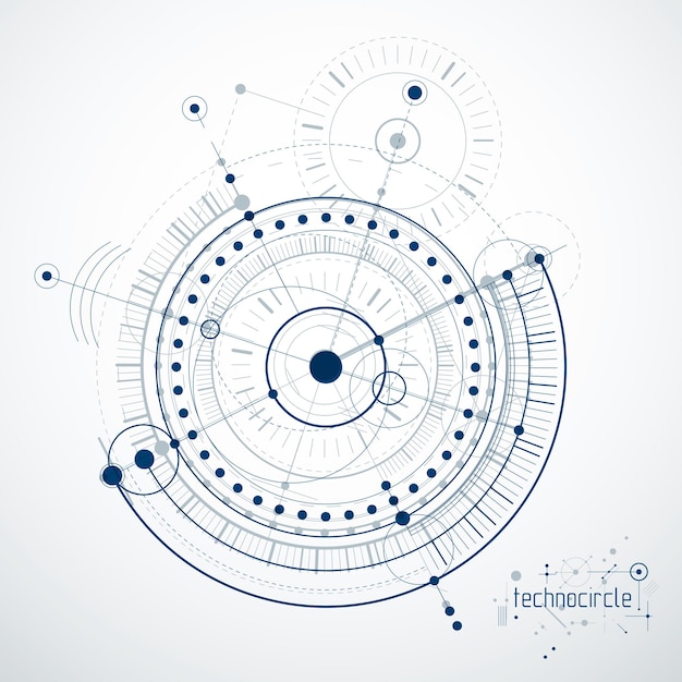 Machinebouw technologie vector abstracte achtergrond, cybernetische abstractie met innovatieve industriële regelingen.