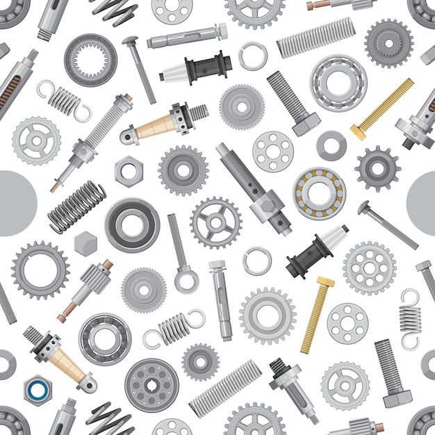 machinery metal spare parts seamless pattern