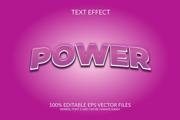 Macht 3D Vector Eps-teksteffectsjabloon