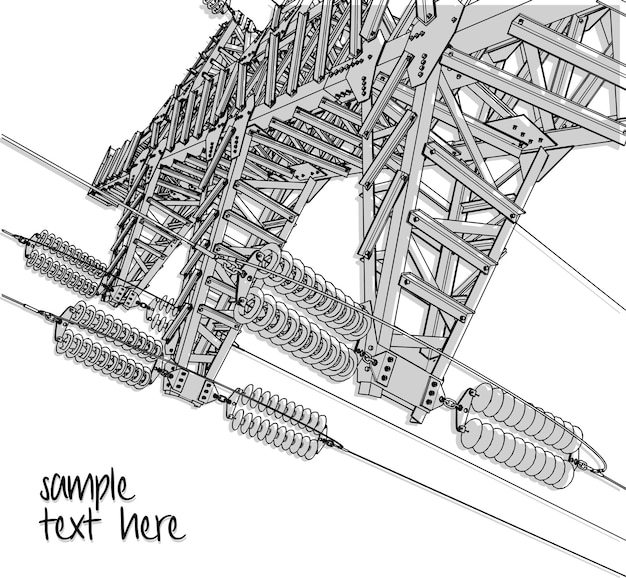 Machtstransmissielijn, vectorillustratie