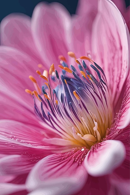 Vector macro close-up van een roze bloemmacro close-up van een roze bloem mooie roze bloem in de tuin