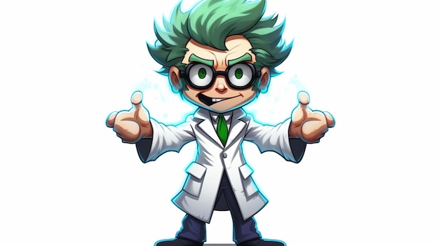 Mad scientist cartoon vector