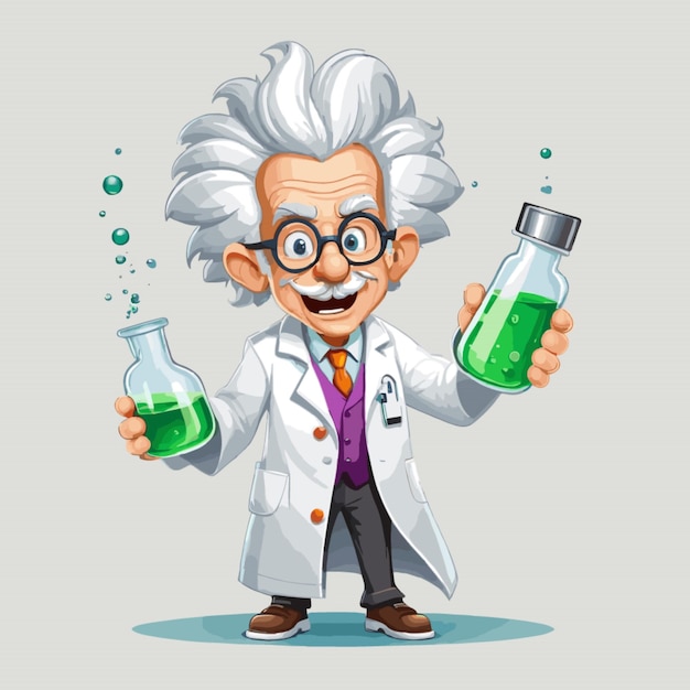 Mad Scientist vector on white background