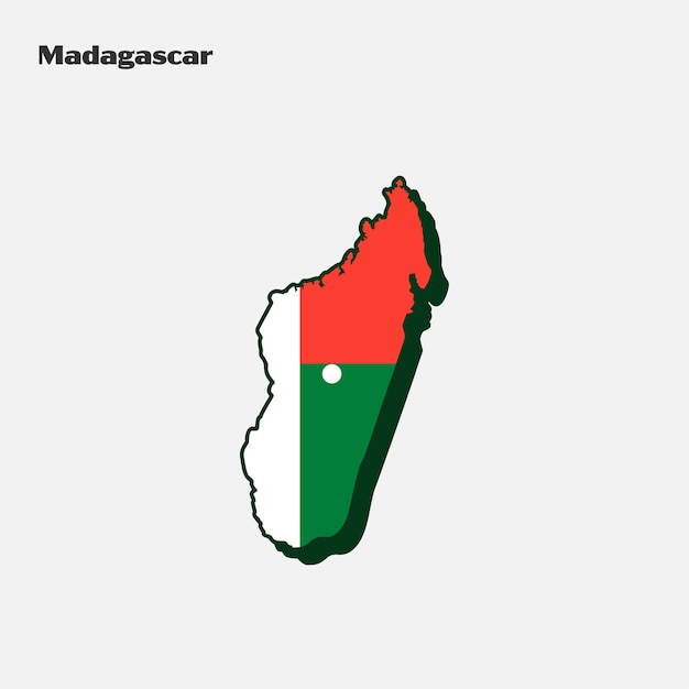 マダガスカル国旗地図インフォ グラフィック