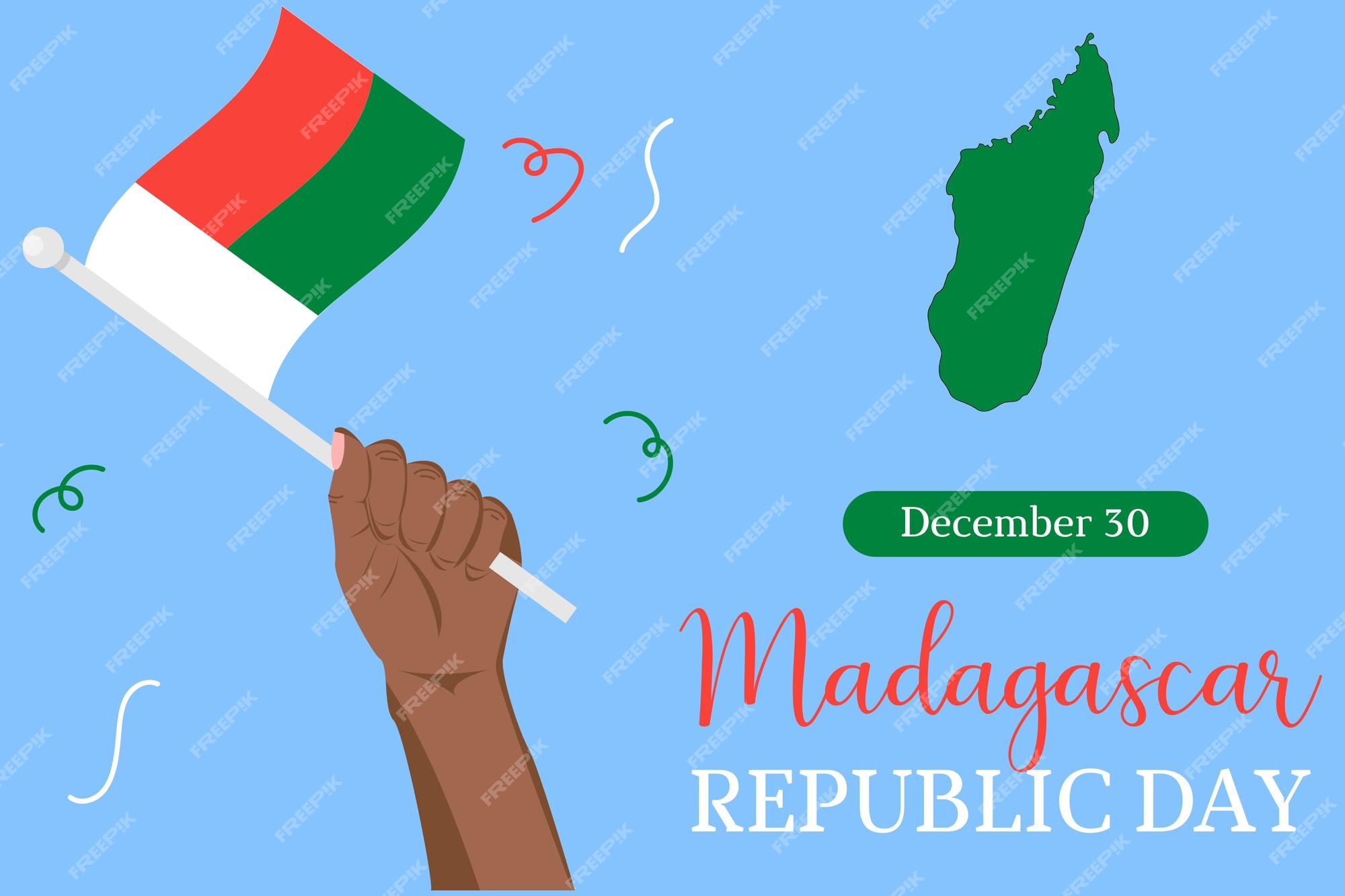 Premium Vector | Madagascar republic day 30 december poster