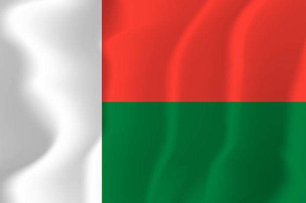 Madagascar Waved Flag Illustration Vector Background