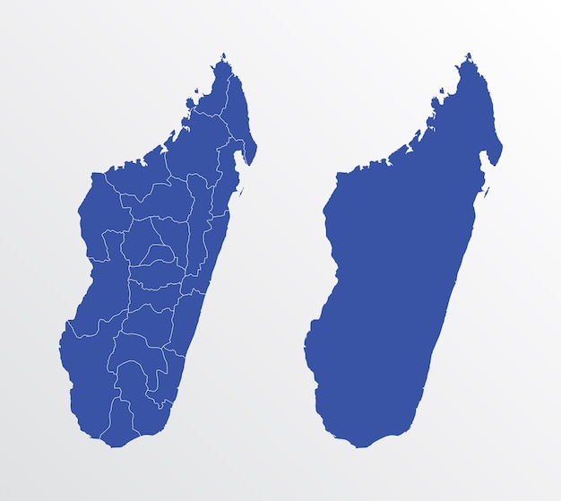 Madagaskar kaart vector illustratie blauwe kleur op witte achtergrond
