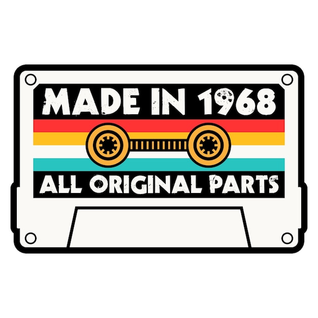 Made In 1968 All Original Parts Birthday Cards Birthday Wish Born In 19s