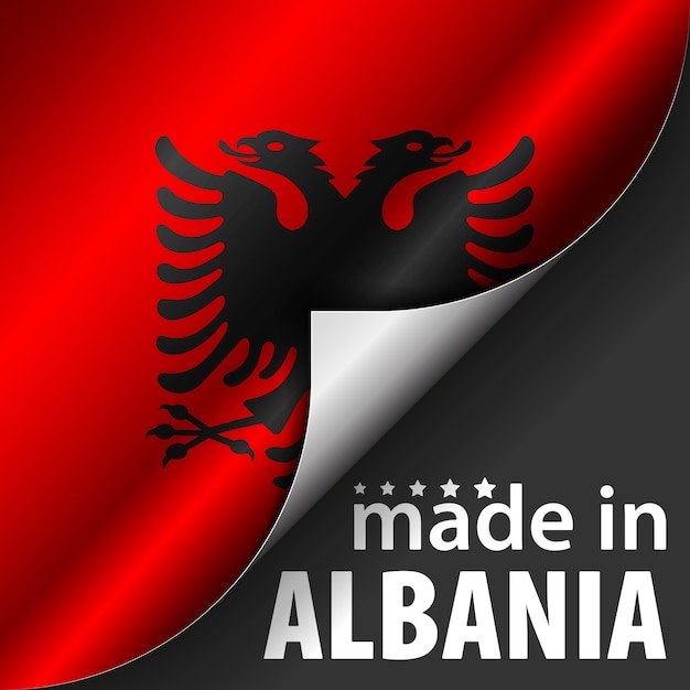 Vector made in albania graphic and label