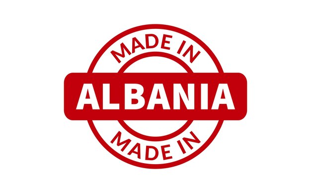 Made In Albania Rubber Stamp