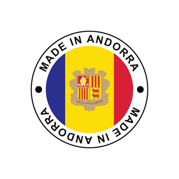 MADE IN ANDORRA circle stamp with flag on white background vector illustration