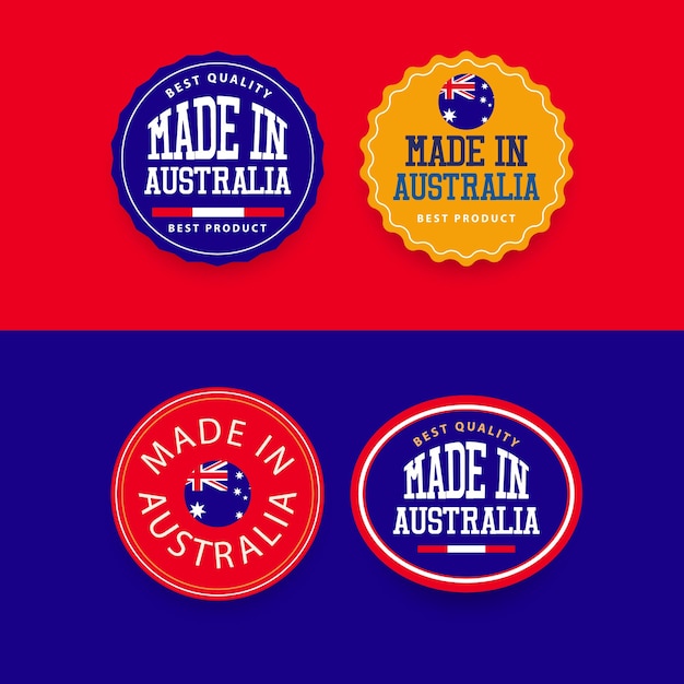 Made in Australia label set template.