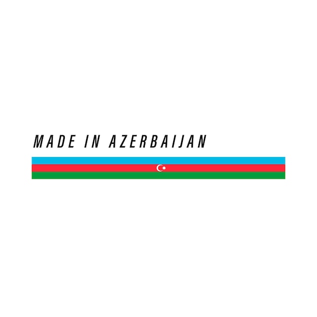 Vettore distintivo o etichetta made in azerbaigian con bandiera isolata