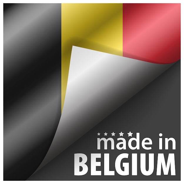 Vector made in belgium graphic and label