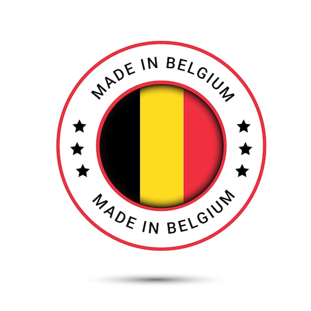 Made in Belgium 로고 Made in Belgium 플래그 로고는 배지 벡터 디자인을 신뢰합니다.