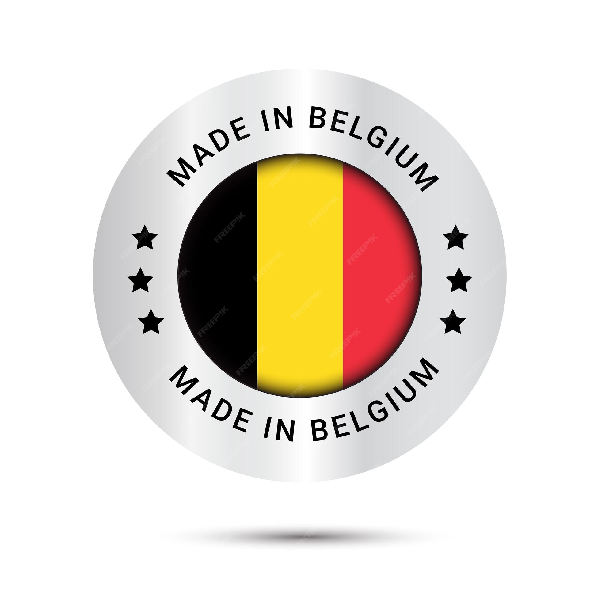 Premium Vector  Made in belgium logo made in belgium flag logo trusts  badge vector design