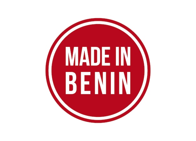 Made in Benin red vector banner illustration isolated on white background