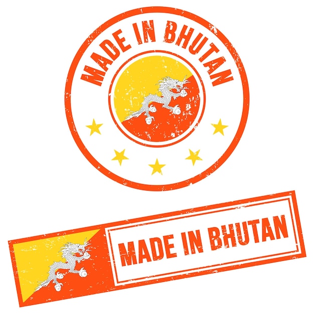 Vector made in bhutan stamp sign grunge style