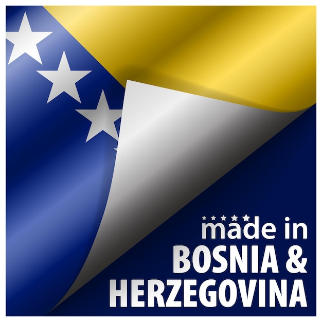 Vector made in bosnia graphic and label