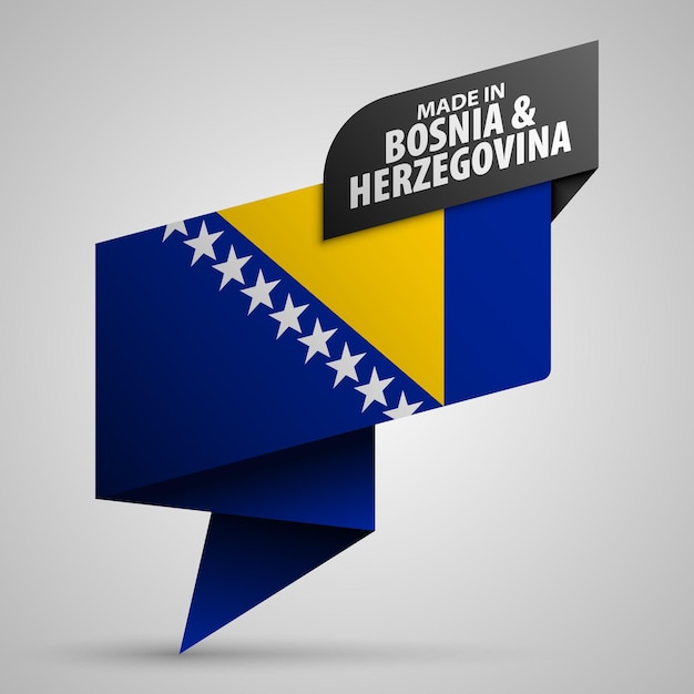 Vettore prodotto in bosnia grafica ed etichetta