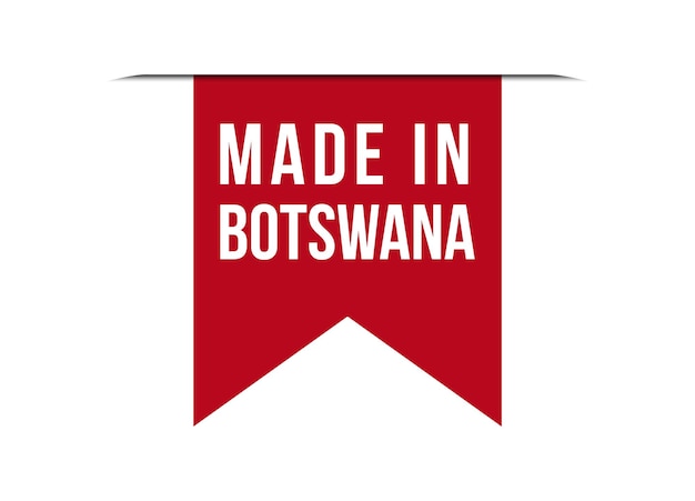 Made in Botswana red banner design vector illustration