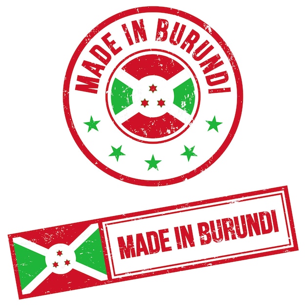 Vettore realizzato in burundi stamp sign in stile grunge