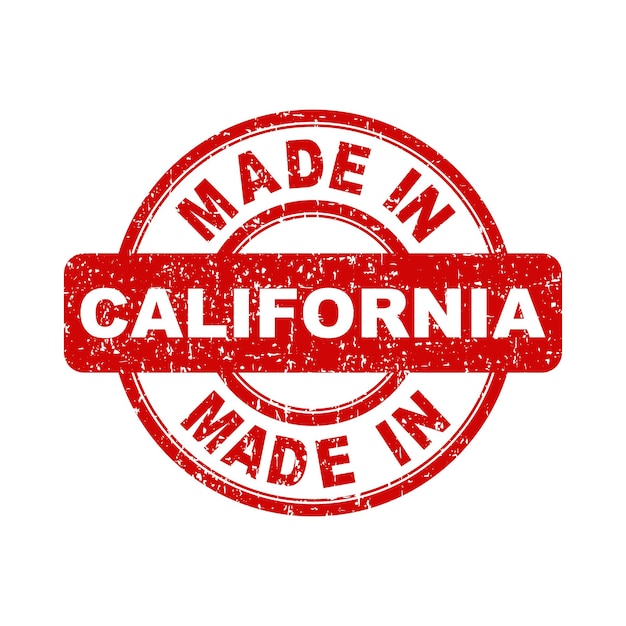 Made in california timbro rosso illustrazione vettoriale su sfondo bianco