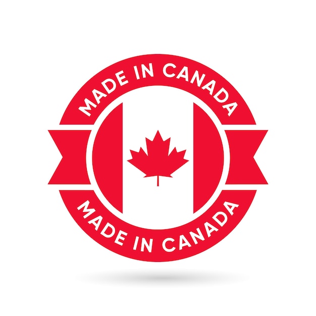 Made in canada distintivo isolato illustrazione disegno vettoriale