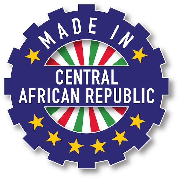 Made in central african republic flag color stamp. vector illustration