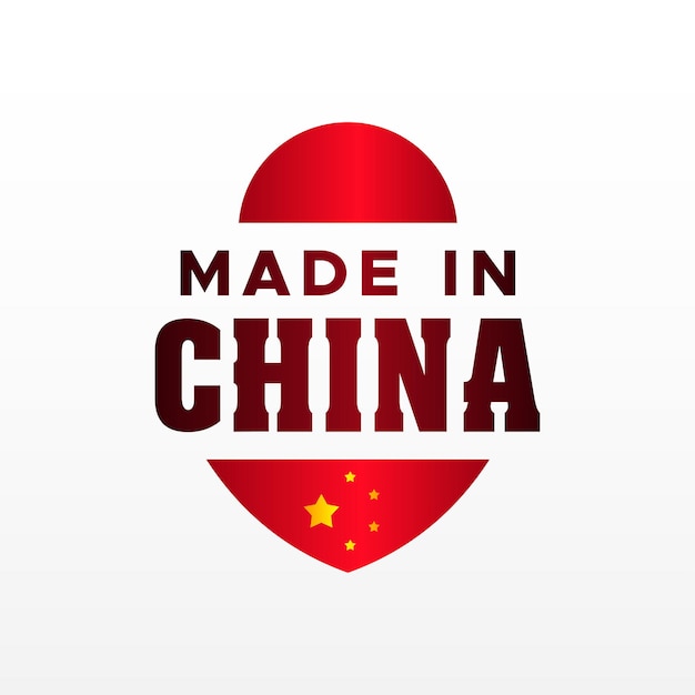 Vector made in china label flat design