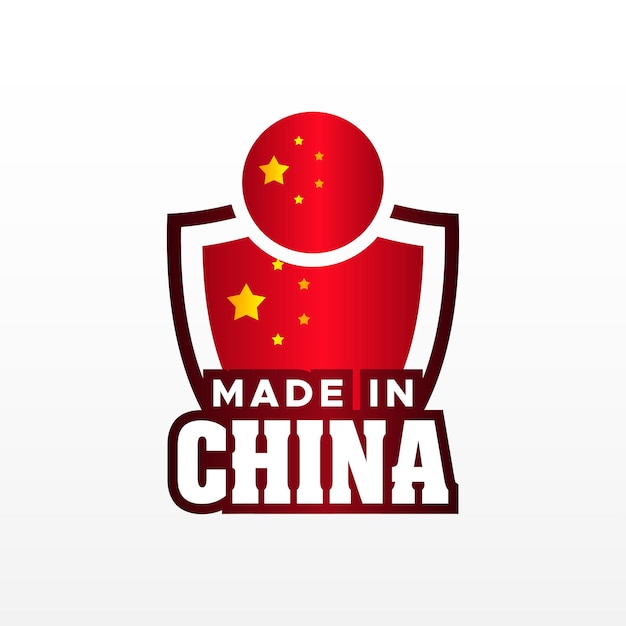 Made in China Label Flat Design