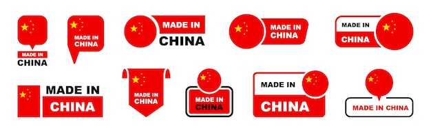 Vector made in china labeling set