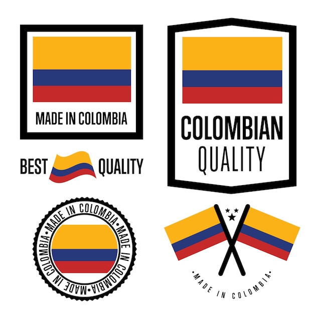 Vector made in colombia label set