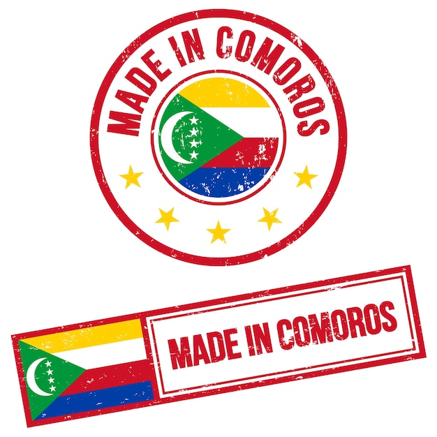 Made in comoros stamp sign grunge style