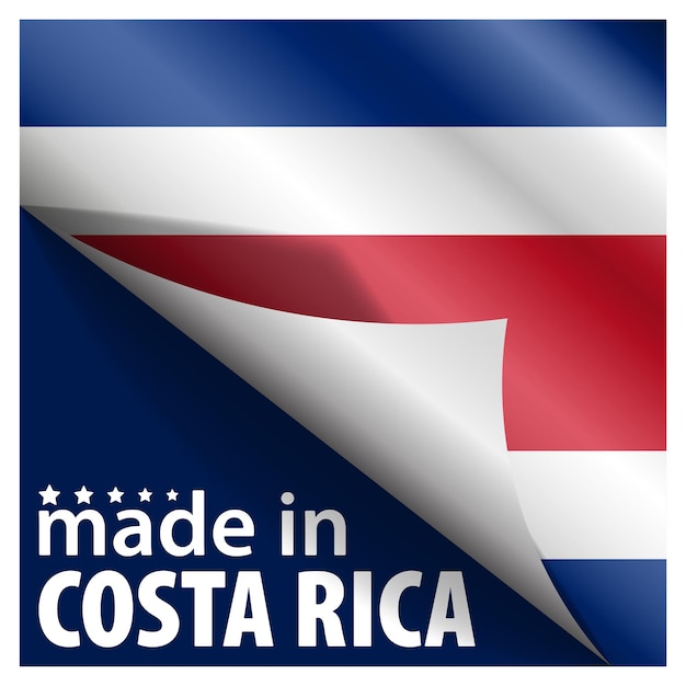 Произведено в Коста-Рике графика и этикетка