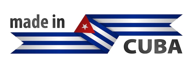 Vector made in cuba graphic and label