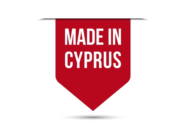 Made in cyprus red vector banner illustration isolated on white background
