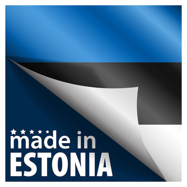 Vector made in estonia graphic and label