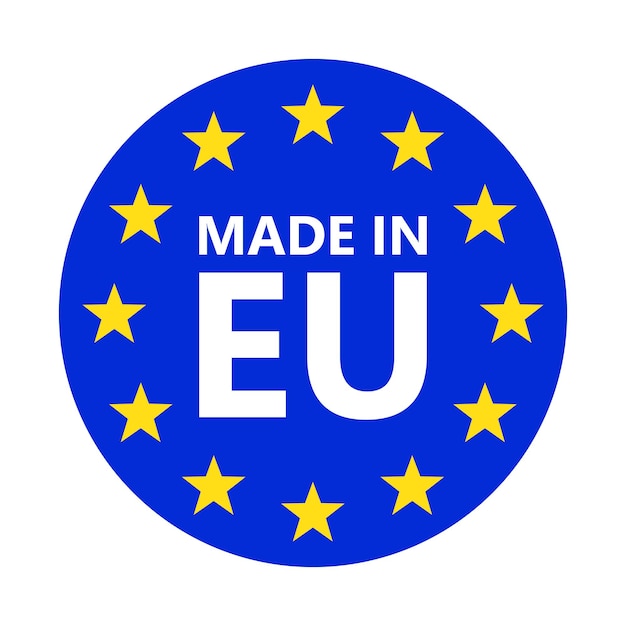 Made in EU European union logo Vector EU flag icon