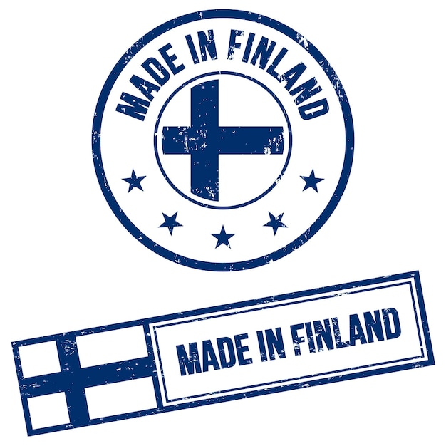 Vector made in finland stamp sign grunge style