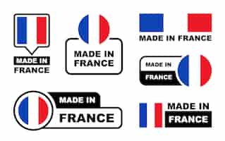 Vector made in france labeling set collection of label made in france