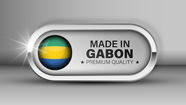 Made in gabon graphic and label element of impact for the use you want to make of it