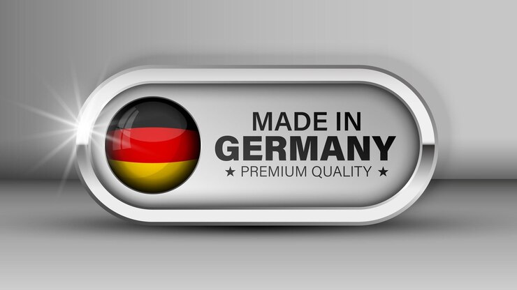 Made in Germany graphic and label Element of impact for the use you want to make of it