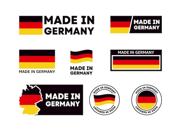 Made in germany etichette segni modello di prodotto tedesco vector ep 10