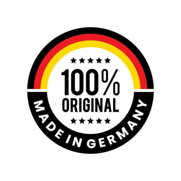 Made in Germany round label. logo design, seal, tag, badge, sticker, emblem, symbol, product, etc