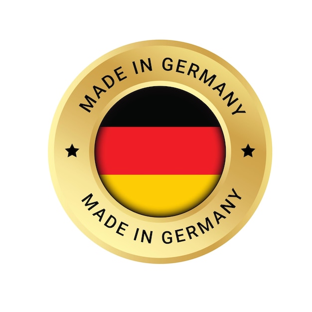 Made in Germany 벡터 로고와 독일 국기 로고 디자인